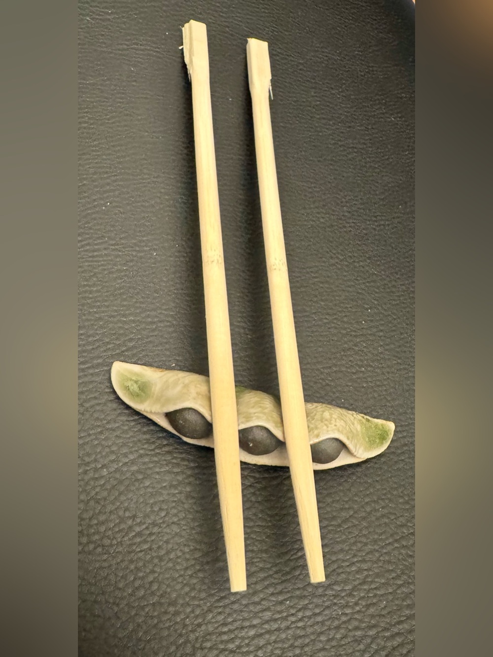 5 Japanese Handmade Ceramic Chopstick Rests (Hashioki) Rare Celadon  3.5” w dish